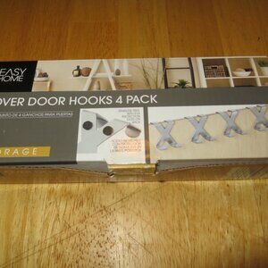 Easy Home Stainless Steel Non-Scratch Over Door Cross Hooks 4 Pk Holds 22 Lbs